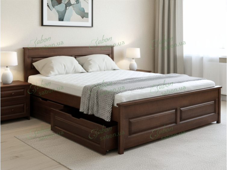 Дерев'яне ліжко Венеція вільха 1